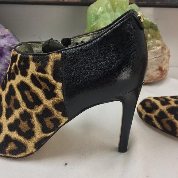 Michael Kors Fur Leather Heel Boot Zip print two - Picture 7 of 12